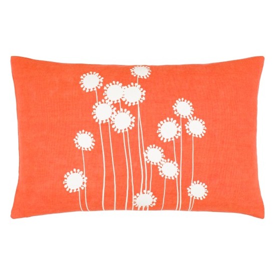 Surya Lachen Pillow Shell With Down Insert 13"H X 20"W (Burnt Orange)