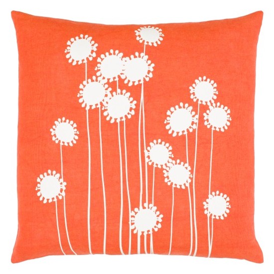 Surya Lachen Pillow Shell With Down Insert 18"H X 18"W (Burnt Orange)