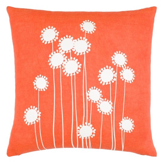 Surya Lachen Pillow Shell With Down Insert 20"H X 20"W (Burnt Orange)