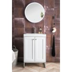 Chianti 24" Single Vanity Glossy White Nickel w/White Glossy Composite Top