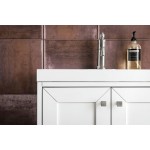 Chianti 24" Single Vanity Glossy White Nickel w/White Glossy Composite Top