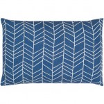 Surya Lachen Pillow Shell With Down Insert 13"H X 20"W - Dark Blue, Cream