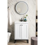 Chianti 24" Single Vanity Glossy White Matte Black w/ White Glossy Composite Top