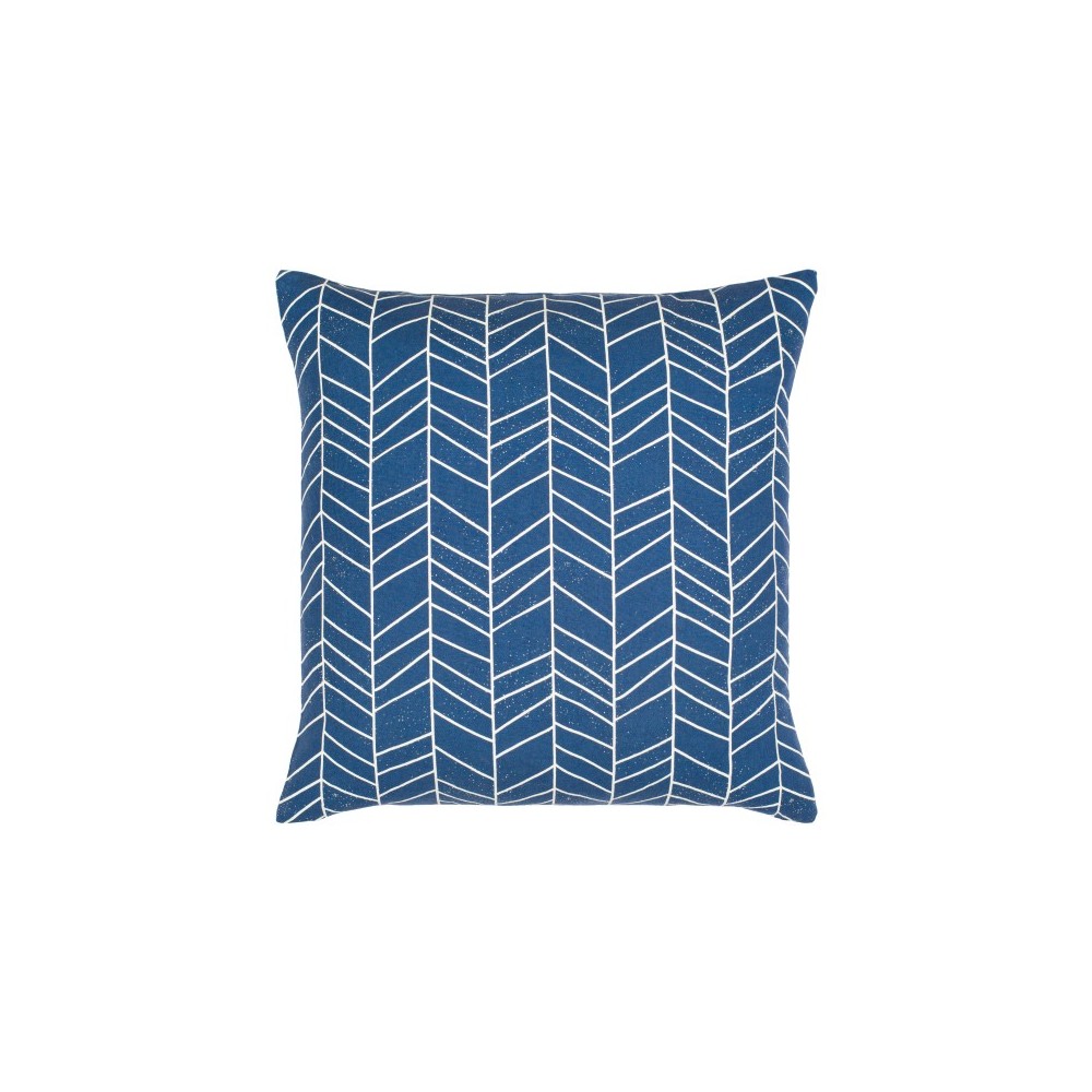 Surya Lachen Pillow Shell With Down Insert 18"H X 18"W (Dark Blue)