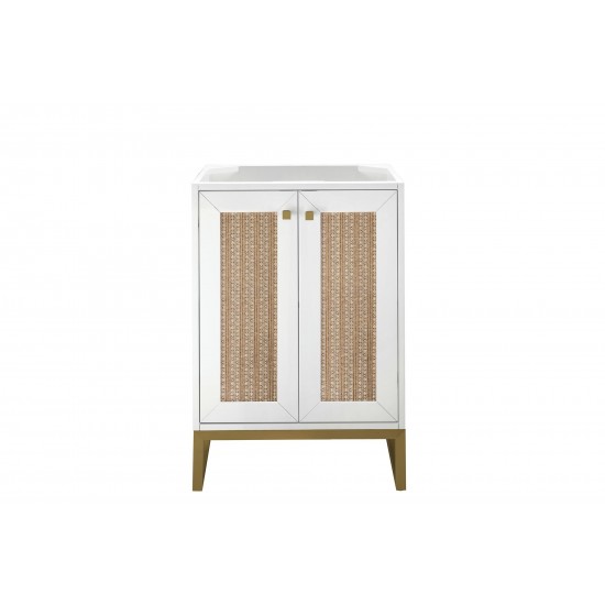 Chianti 24" Single Vanity Cabinet, Glossy White, Radiant Gold