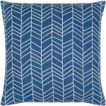 Surya Lachen Pillow Shell With Polyester Insert 20"H X 20"W - Dark Blue, Cream