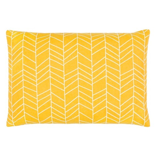 Surya Lachen Pillow Shell With Down Insert 13"H X 20"W - Saffron, Cream