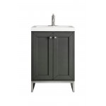 Chianti 24" Single Vanity Mineral Grey Nickel w/White Glossy Composite Top