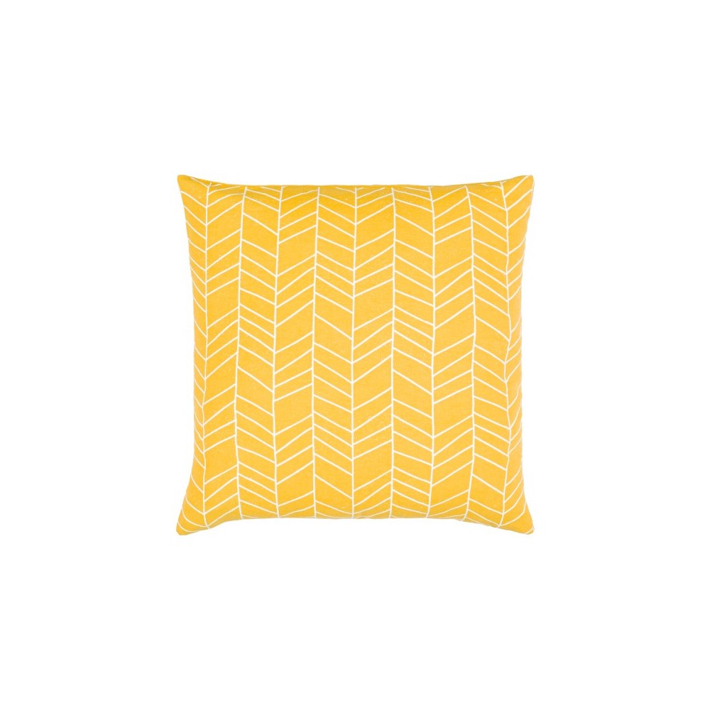 Surya Lachen Pillow Shell With Down Insert 18"H X 18"W - Saffron, Cream