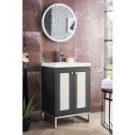 Chianti 24" Single Vanity Mineral Grey Nickel w/White Glossy Composite Top