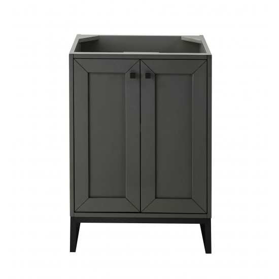 Chianti 24" Single Vanity Cabinet, Mineral Grey, Matte Black