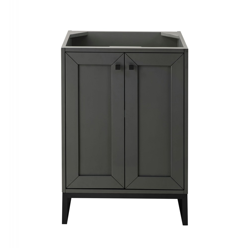 Chianti 24" Single Vanity Cabinet, Mineral Grey, Matte Black