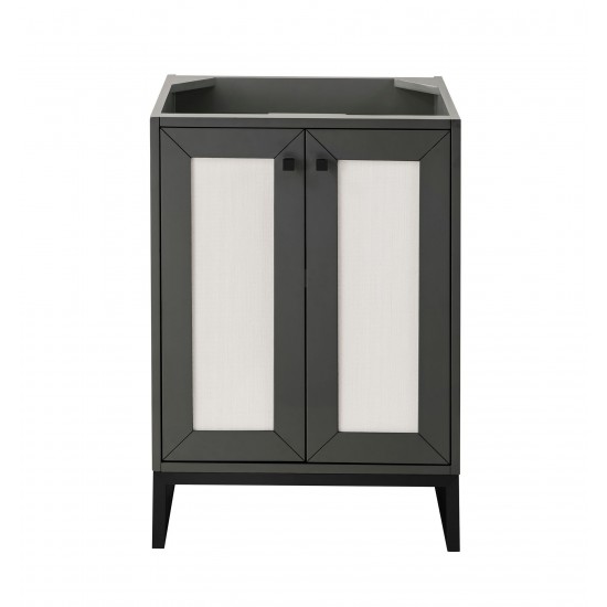 Chianti 24" Single Vanity Cabinet, Mineral Grey, Matte Black