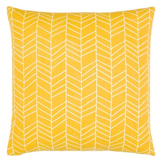 Surya Lachen Pillow Shell With Down Insert 20"H X 20"W - Saffron, Cream