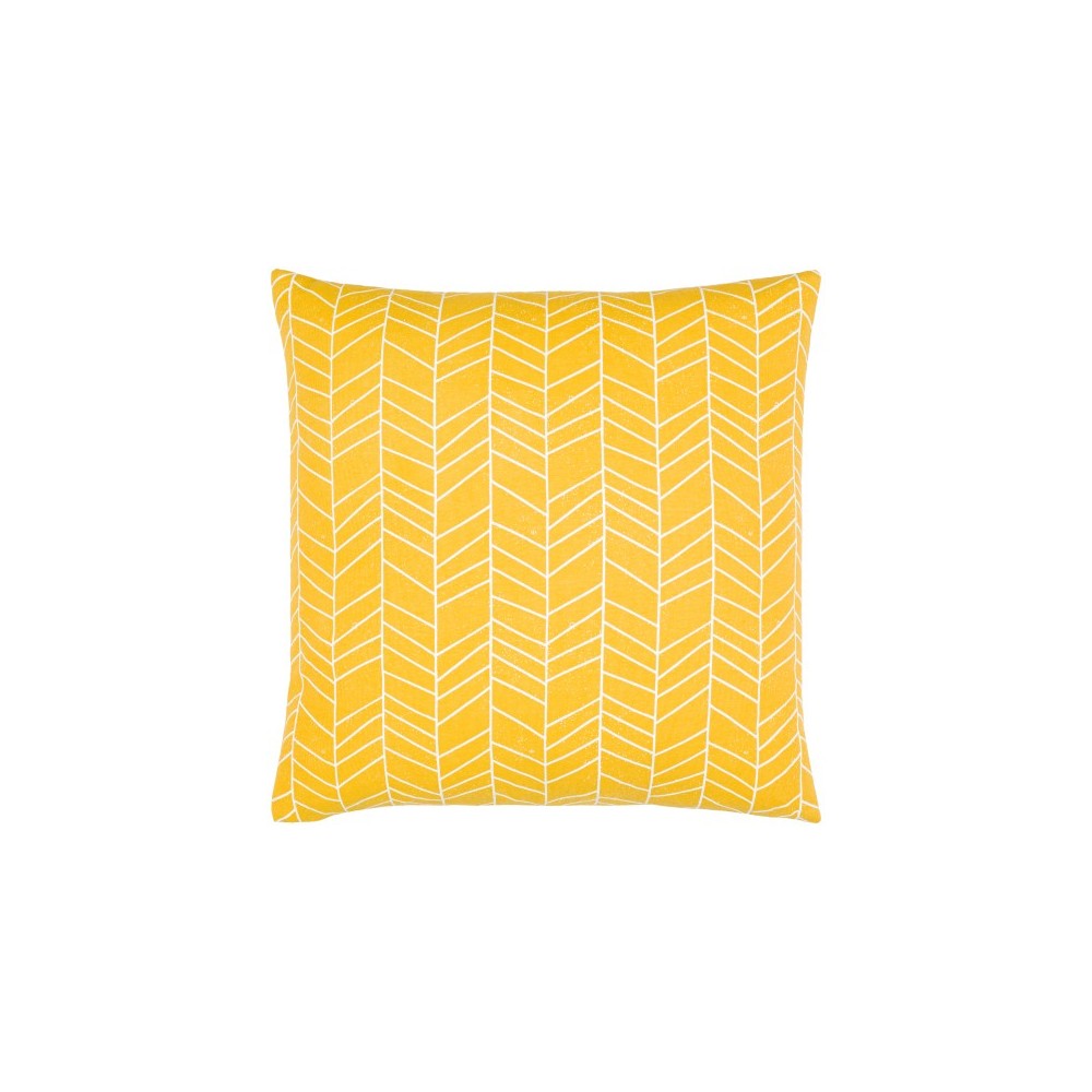 Surya Lachen Pillow Shell With Down Insert 20"H X 20"W - Saffron, Cream