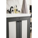 Chianti 24" Single Vanity Mineral Grey Matte Black w/ White Glossy Composite Top