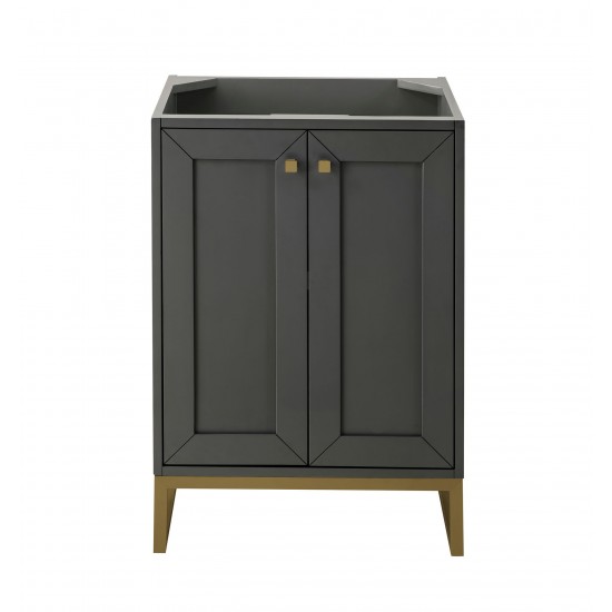 Chianti 24" Single Vanity Cabinet, Mineral Grey, Radiant Gold