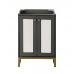 Chianti 24" Single Vanity Cabinet, Mineral Grey, Radiant Gold