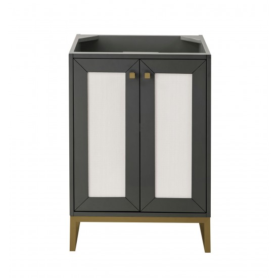 Chianti 24" Single Vanity Cabinet, Mineral Grey, Radiant Gold