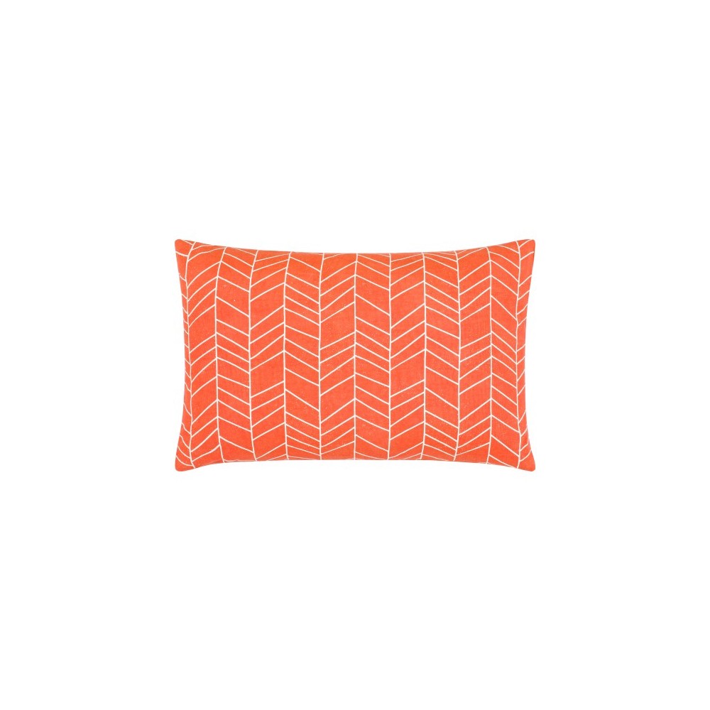 Surya Lachen Pillow Shell With Down Insert 13"H X 20"W - Burnt Orange, Cream Surya Lachen Pillow Shell With Down Insert 13"H X 20"W - Burnt Orange, Cream