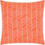 Surya Lachen Pillow Shell With Down Insert 18"H X 18"W - Burnt Orange, Cream