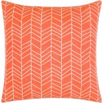 Surya Lachen Pillow Shell With Down Insert 20"H X 20"W - Burnt Orange, Cream