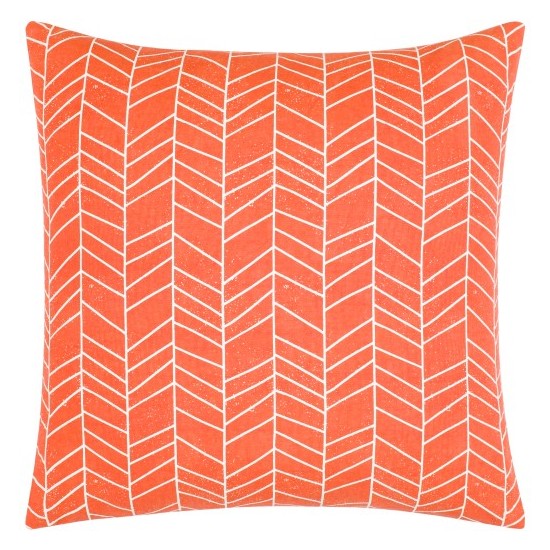 Surya Lachen Pillow Shell With Down Insert 20"H X 20"W - Burnt Orange, Cream