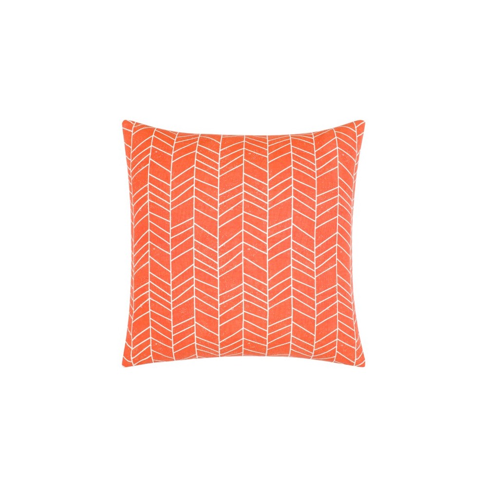 Surya Lachen Pillow Shell With Down Insert 20"H X 20"W - Burnt Orange, Cream