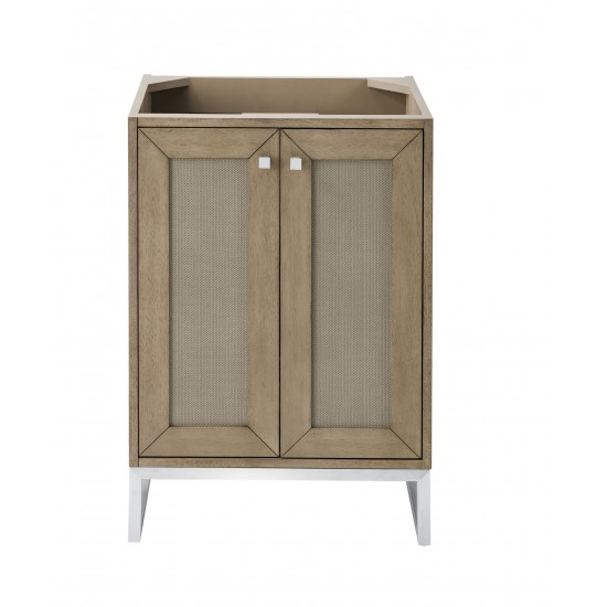 Chianti 24" Single Vanity Cabinet, Whitewashed Walnut, Brushed Nickel