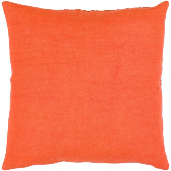 Surya Lachen Pillow Shell With Down Insert 20"H X 20"W - Burnt Orange, Cream