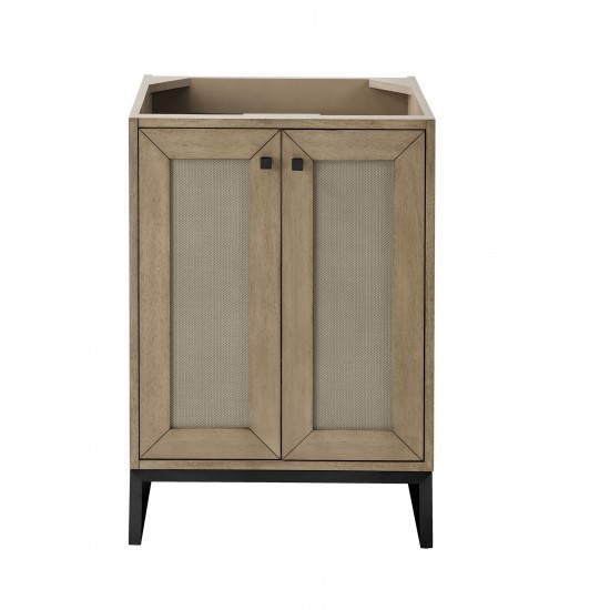 Chianti 24" Single Vanity Cabinet, Whitewashed Walnut, Matte Black