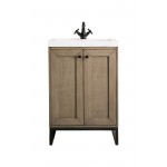 Chianti 24" Single Vanity Whitewashed Walnut Black w/White Glossy Composite Top