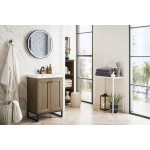 Chianti 24" Single Vanity Whitewashed Walnut Black w/White Glossy Composite Top