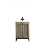 Chianti 24" Single Vanity Whitewashed Walnut Black w/White Glossy Composite Top
