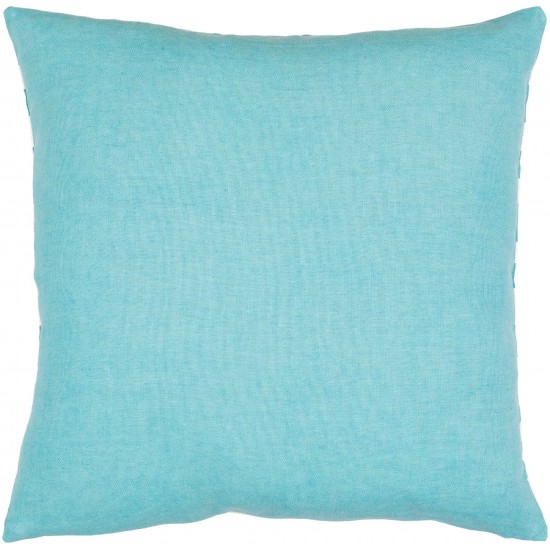 Surya Lachen Pillow Shell With Down Insert 13"H X 20"W - Teal, Cream