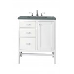 Addison 30" Single Vanity Cabinet, Glossy White, w/ 3 CM Cala Blue Top