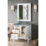 Addison 30" Single Vanity Cabinet, Glossy White, w/ 3 CM Cala Blue Top