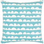 Surya Lachen Pillow Shell With Polyester Insert 20"H X 20"W - Teal, Cream