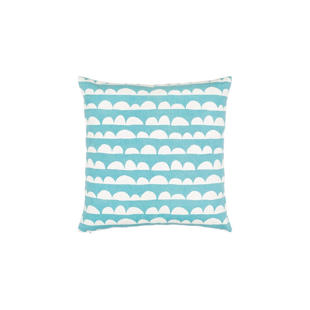 Surya Lachen Pillow Shell With Polyester Insert 20"H X 20"W - Teal, Cream