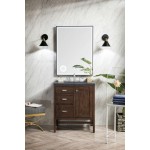 Addison 30" Single Vanity Mid Century Acacia w/3 CM Soapstone Quartz Top