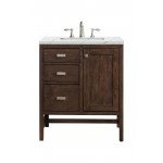 Addison 30" Single Vanity Mid Century Acacia w/ 3 CM Ethereal Noctis Quartz Top