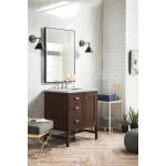 Addison 30" Single Vanity Mid Century Acacia w/ 3 CM Ethereal Noctis Quartz Top