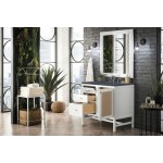 Addison 36" Single Vanity, Glossy White, w/ 3 CM Charcoal Soapstone Quartz Top