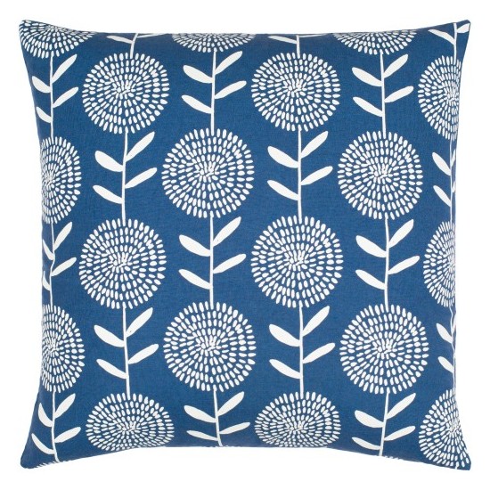 Surya Lachen Dark Blue Pillow Shell With Down Insert 20"H X 20"W