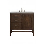 Addison 36" Single Vanity, Mid Century Acacia, w/ 3 CM Grey Expo Quartz Top