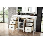 Addison 48" Single Vanity Cabinet, Glossy White, w/ 3 CM Carrara White Top