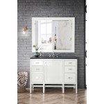 Addison 48" Single Vanity, Glossy White, w/ 3 CM Charcoal Soapstone Quartz Top