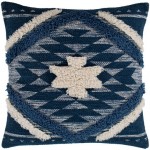 Surya Lachlan Blue Pillow Shell With Down Insert 20"H X 20"W