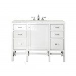 Addison 48" Single Vanity Glossy White w/ 3 CM Eternal Jasmine Pearl Quartz Top