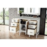 Addison 48" Single Vanity Cabinet, Glossy White, w/ 3 CM Eternal Serena Top